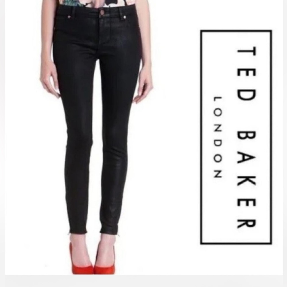 Ted Baker Black Denim Jeans zipper ankle 28”